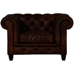 Halo Earle Aniline Leather Chesterfield Armchair, Antique Whisky